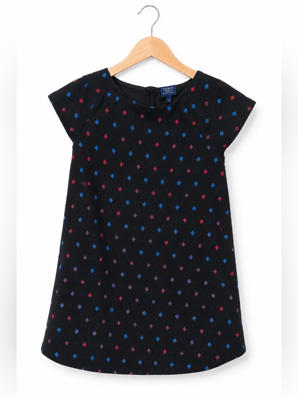 Gap Girls Dress Size 18-24 Mo‎ Jacquard True Black Wool Blend Blue Red Dots NEW